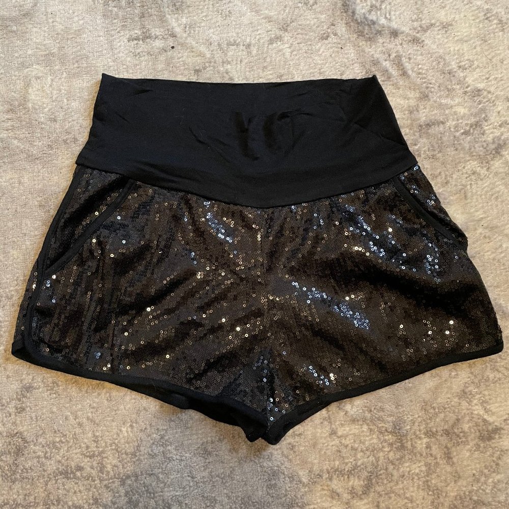 Forever21 Black Sequin High Waist Shorts w/Pockets